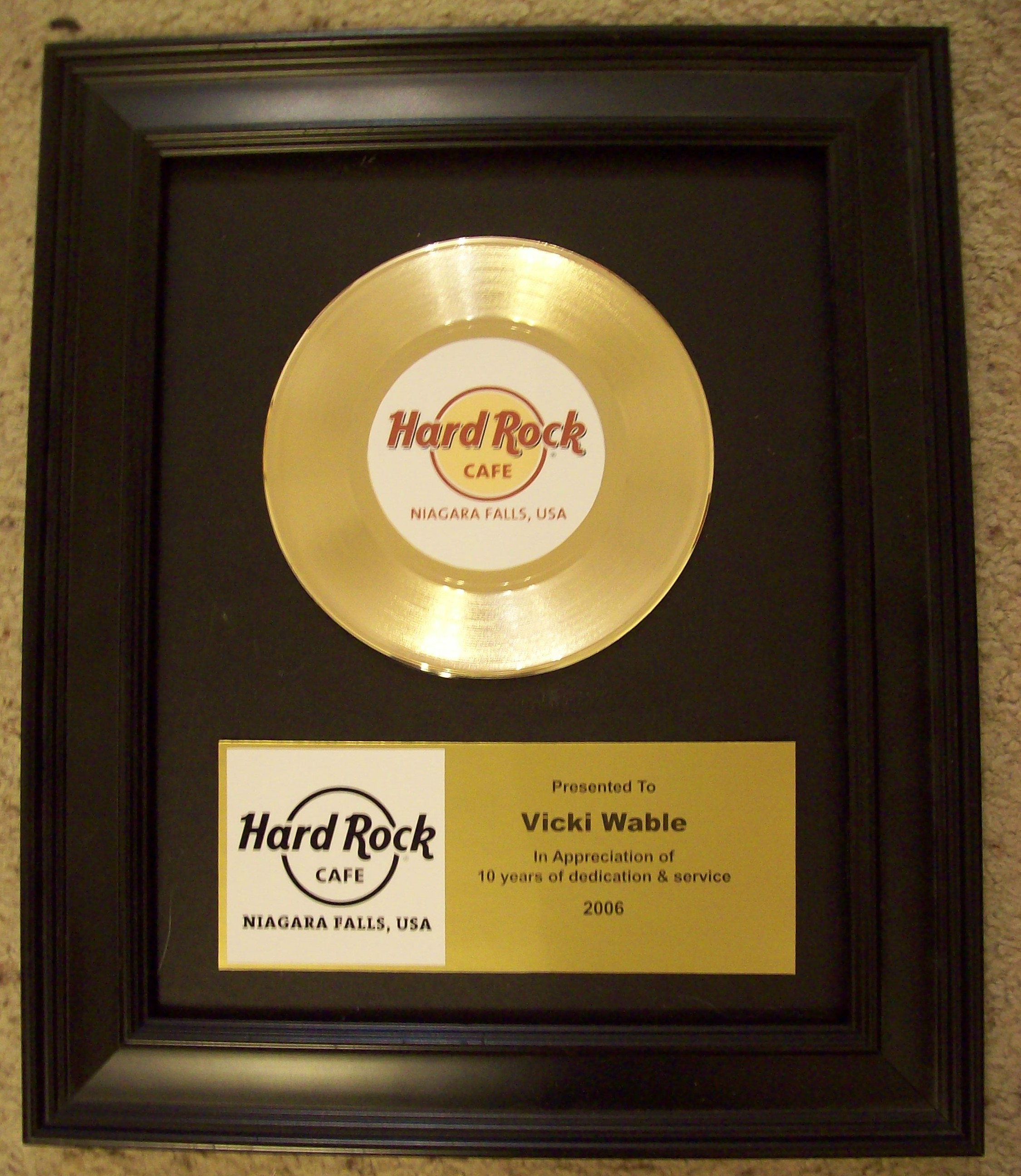 Gold 45rpm Award/Trophy
