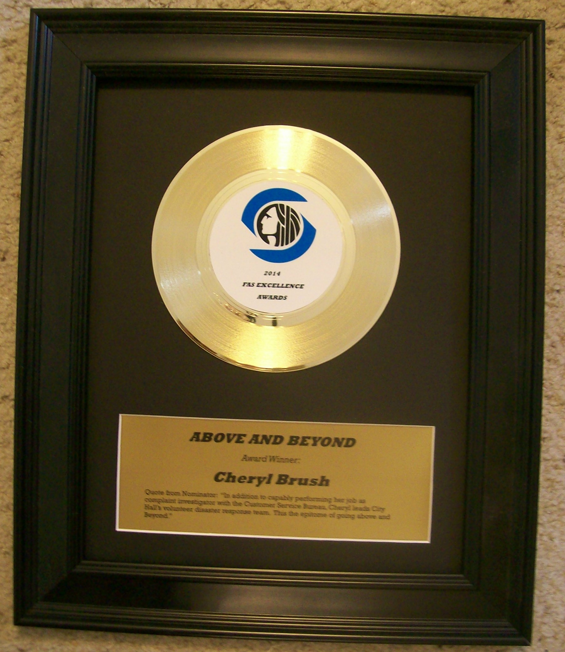 Image for Gold 45rpm Award/Trophy