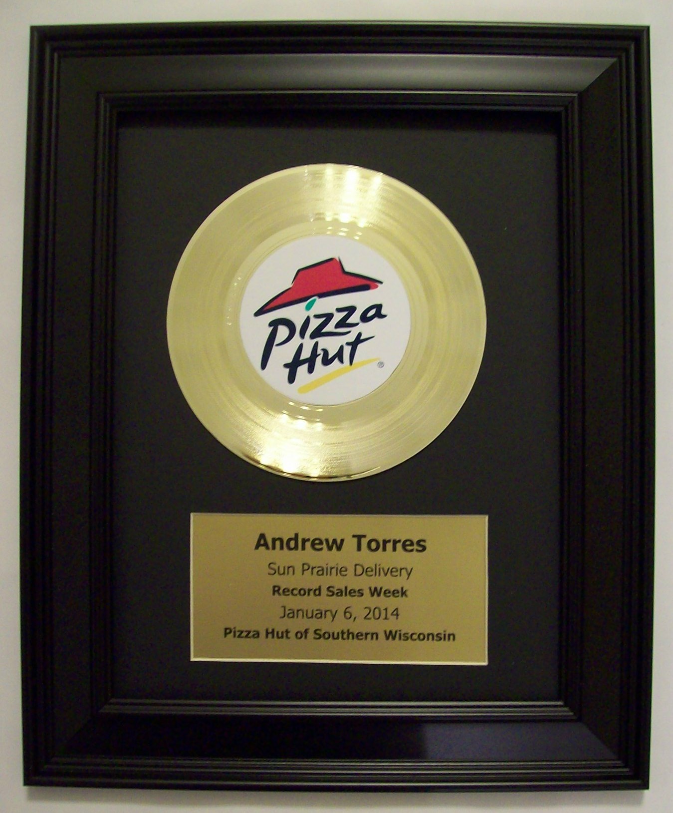 Gold 45rpm Award/Trophy
