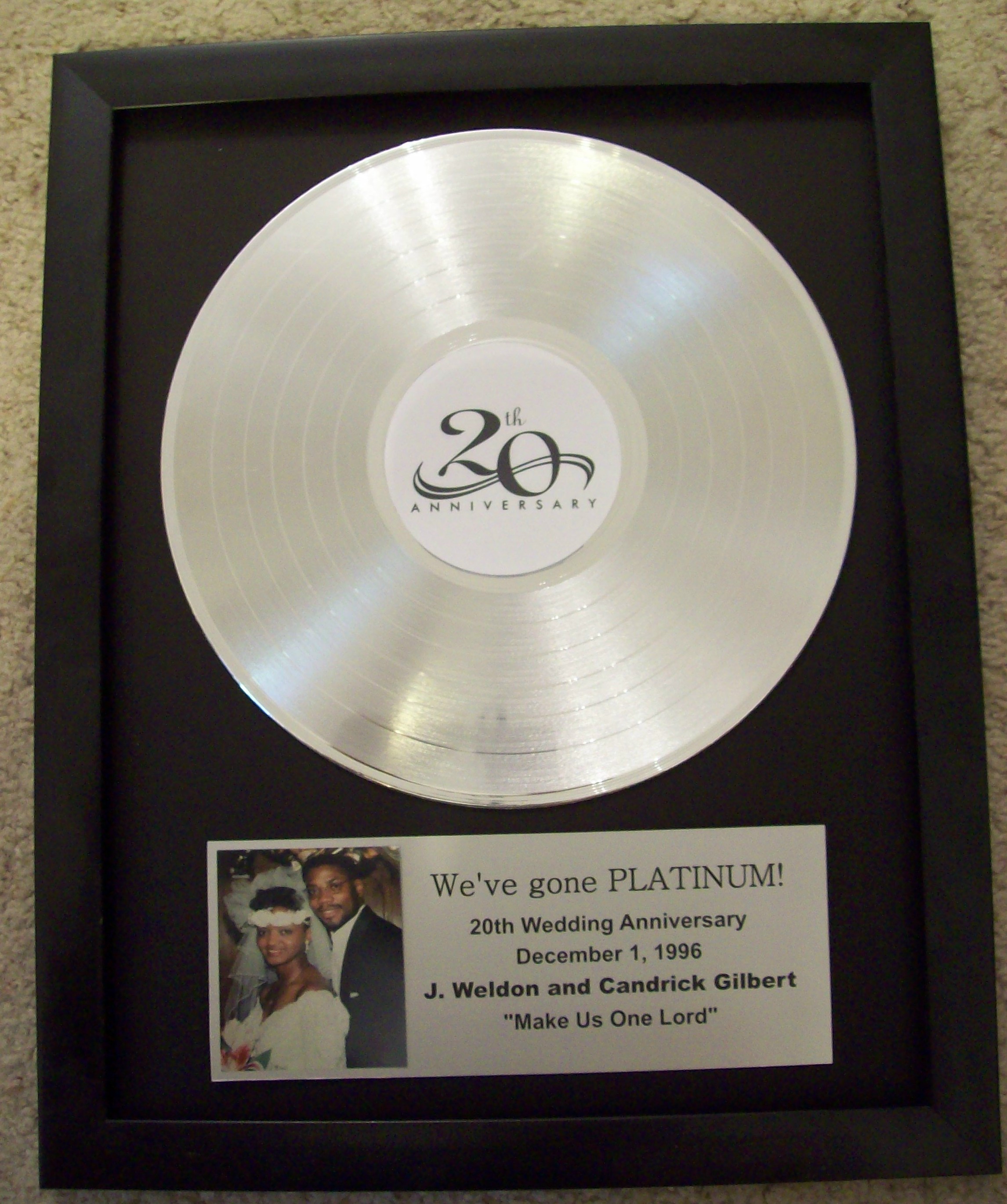Best Artist Award Platinum Vinyl Record Plaque gold vinyl record Music Award Personalized Music Plaque vinyl Frame Award