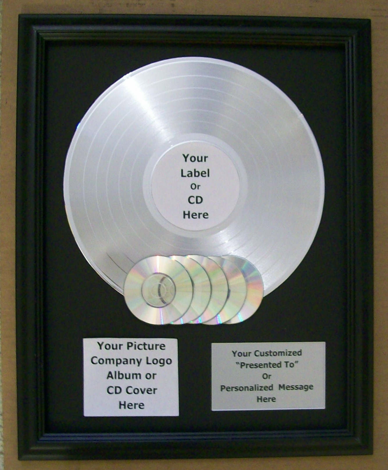 Image for Platinum with LP Record with CD's Custom Award Trophy