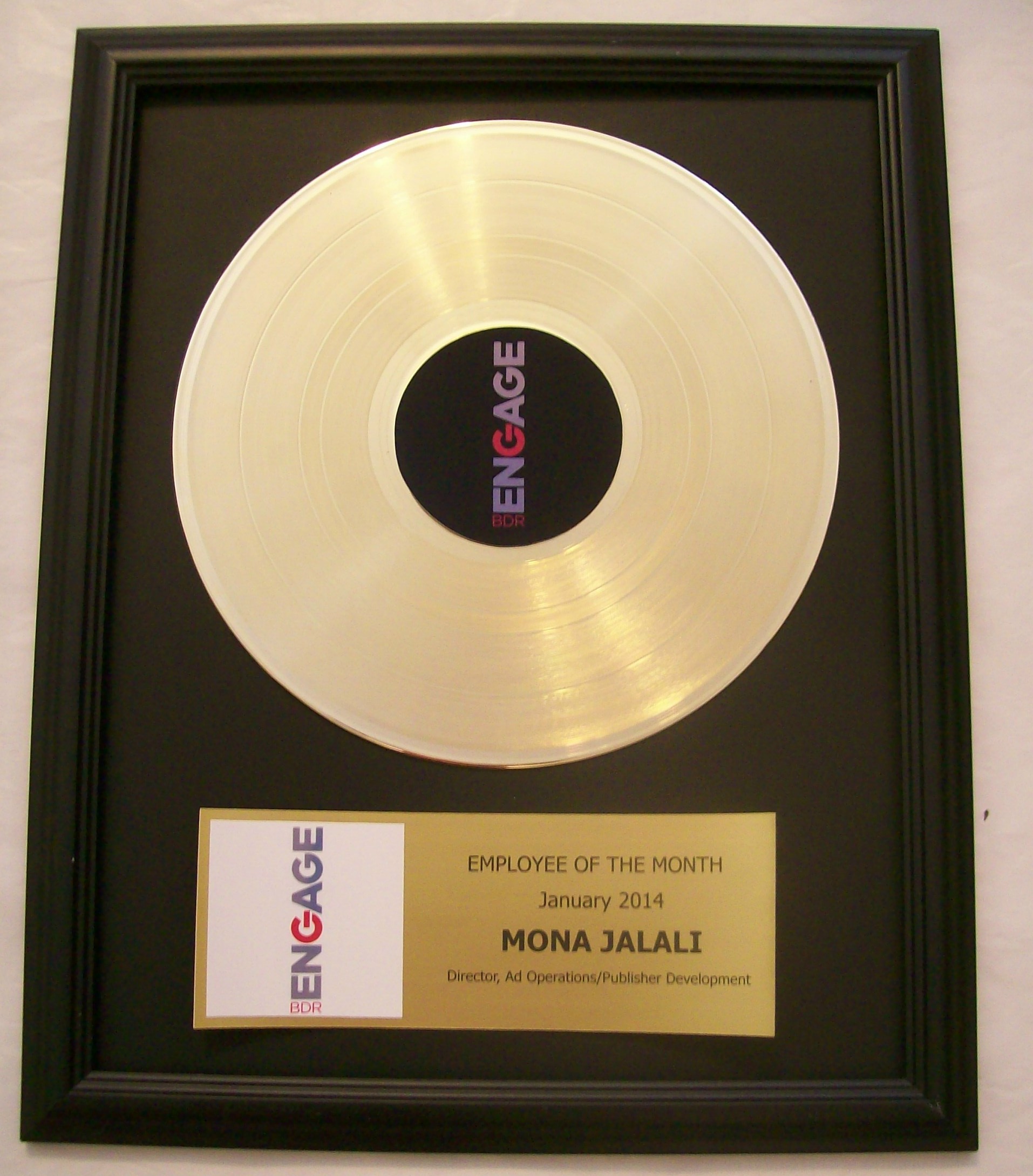 Image for Gold LP Record Trophy/Award